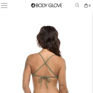 Body Glove Women's Green Crisscross Bikini Top
